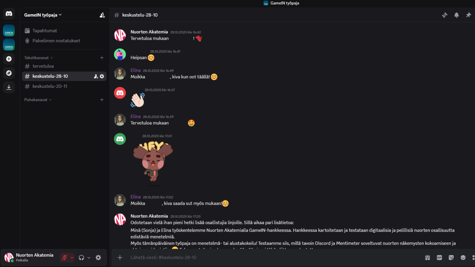A featured image showing greeting message in a Discord conversation